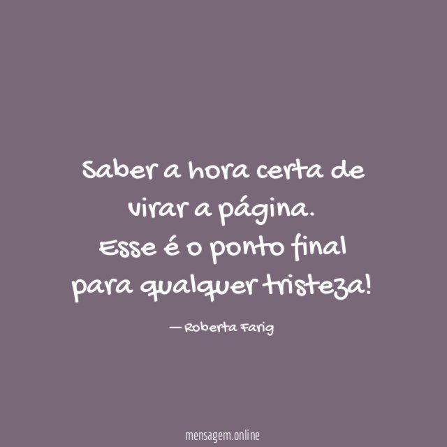 Saber a hora certa de virar a página