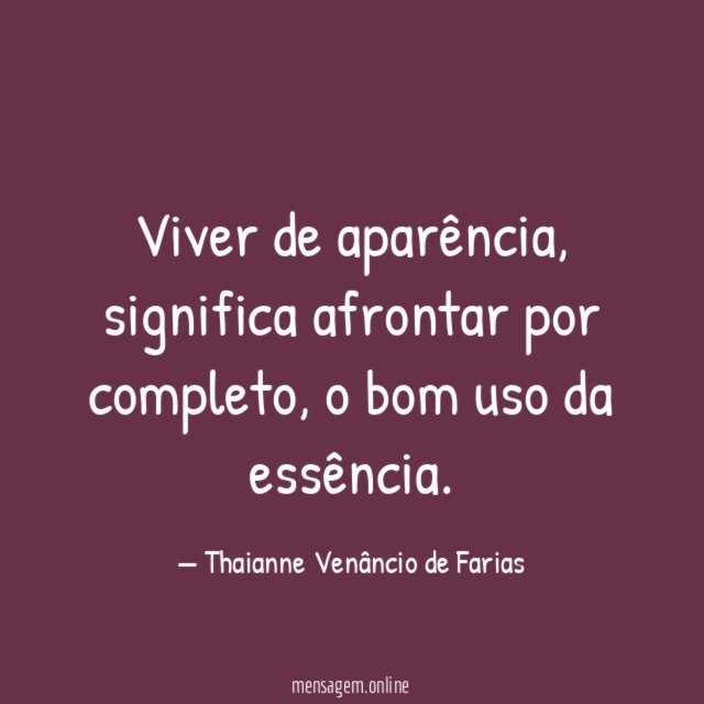 Viver de aparência