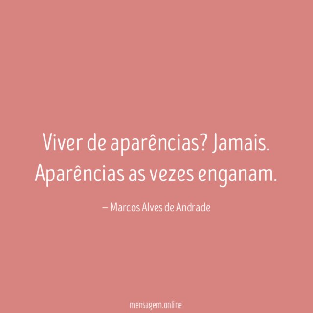 Viver de aparências