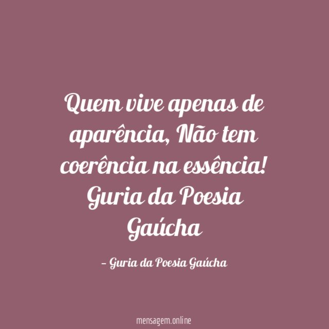 Quem vive apenas de aparência