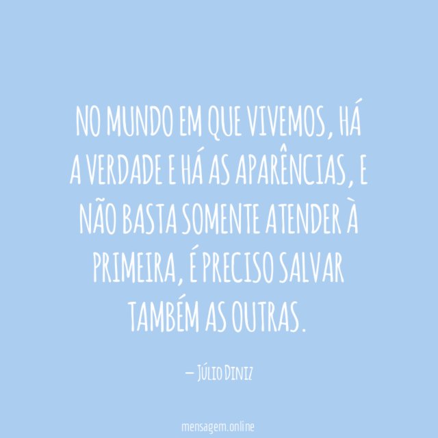 No mundo em que vivemos