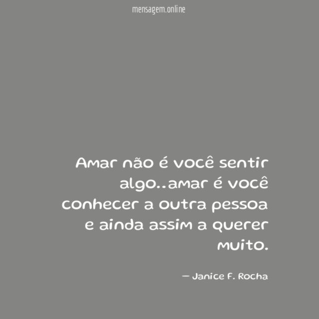 Amar não é você sentir algo