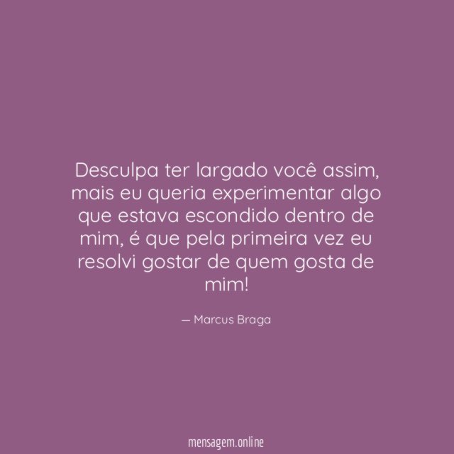 Desculpa ter largado você assim