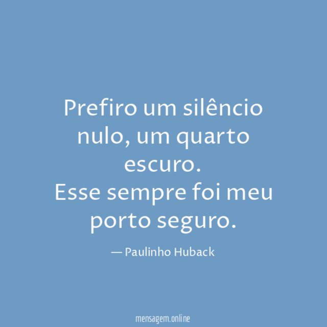 Prefiro um silêncio nulo