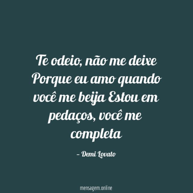 Te odeio