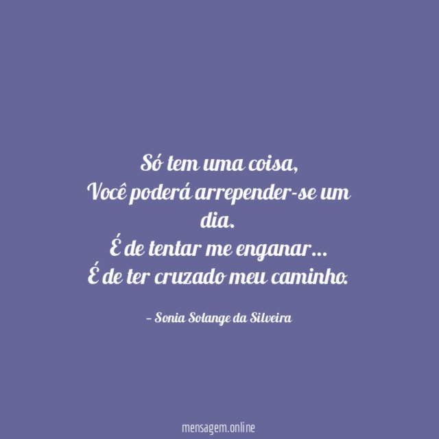 Só tem uma coisa