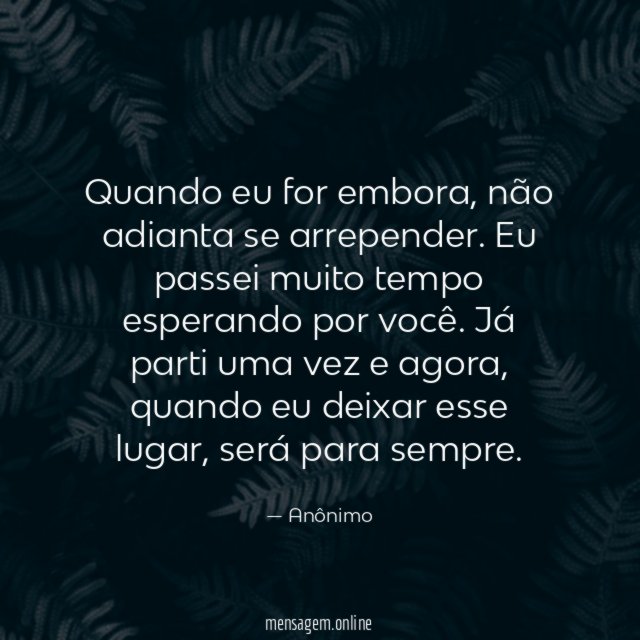 Quando eu for embora