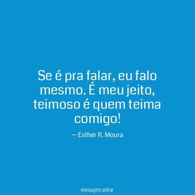 Se é pra falar