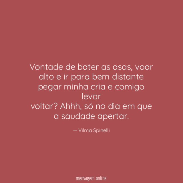 Vontade de bater as asas
