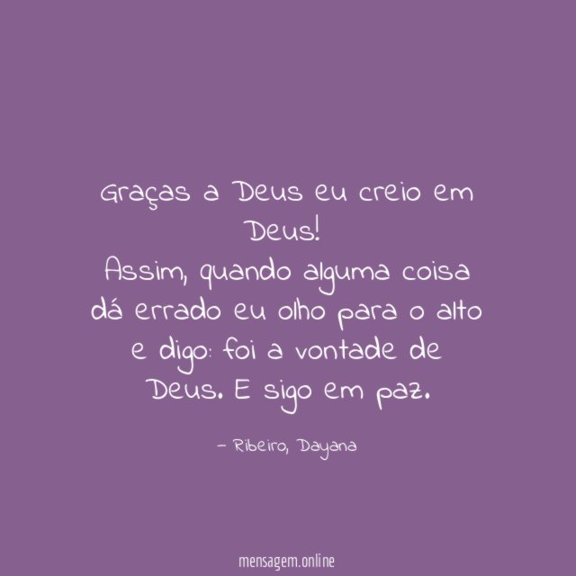 Graças a Deus eu creio em Deus