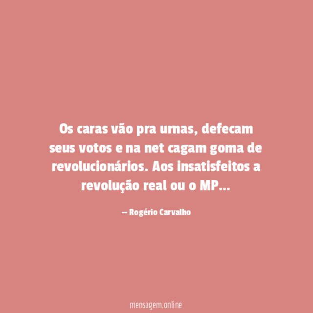 Os caras vão pra urnas