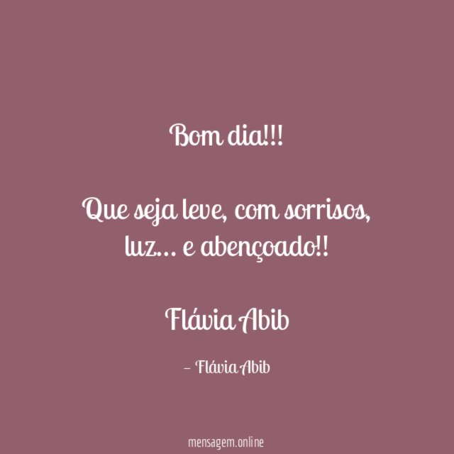 Bom dia!!!