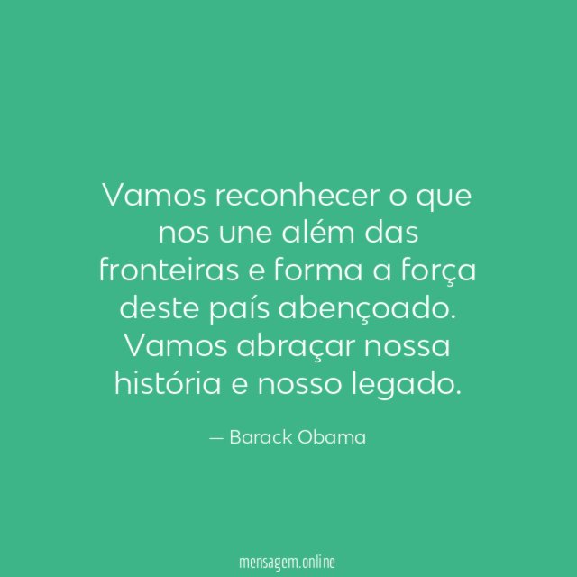 Vamos reconhecer o que nos une além das