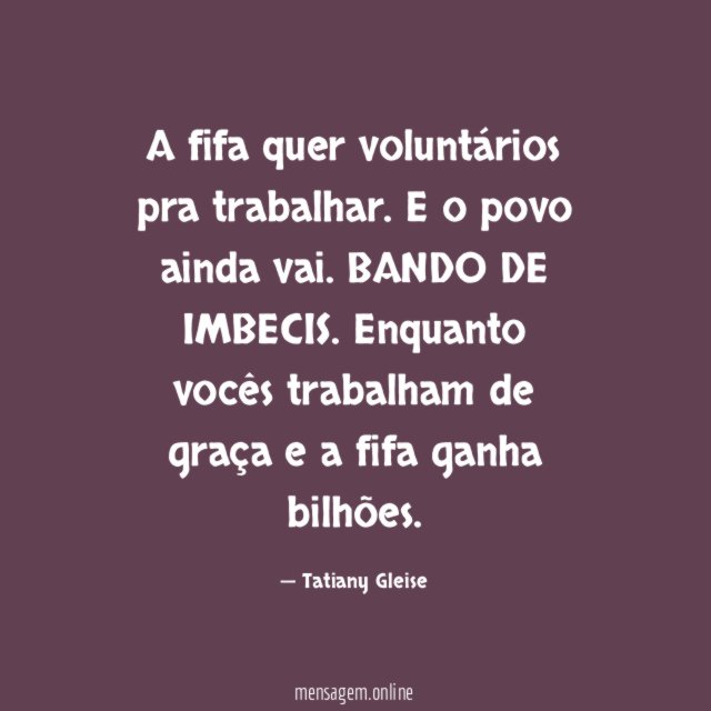 A fifa quer voluntários pra trabalhar