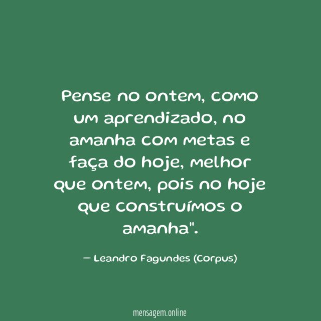 Pense no ontem