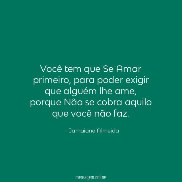 Você tem que Se Amar primeiro
