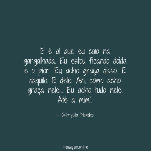 E é aí que eu caio na gargalhada