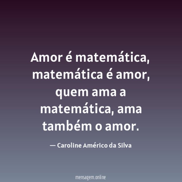 Amor é matemática