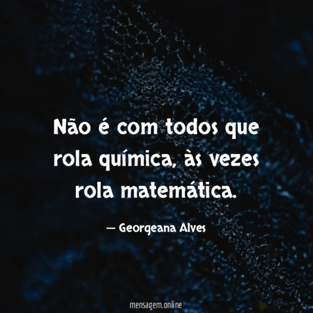 Não é com todos que rola química