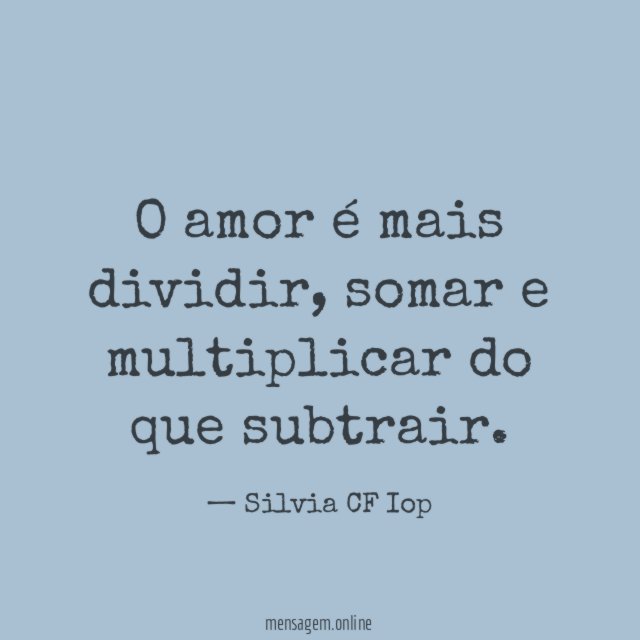 O amor é mais dividir