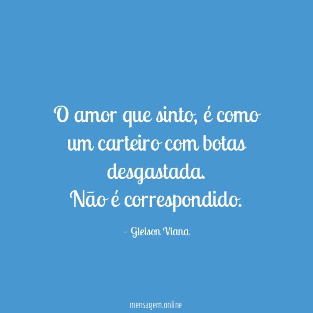 O amor que sinto