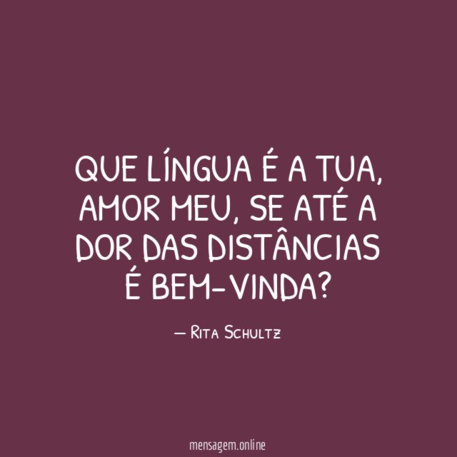 Que língua é a tua