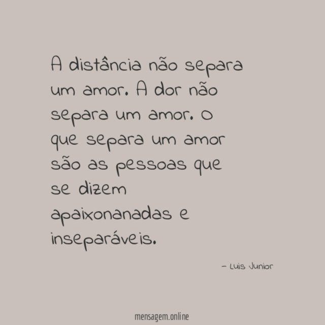 A distância não separa um amor