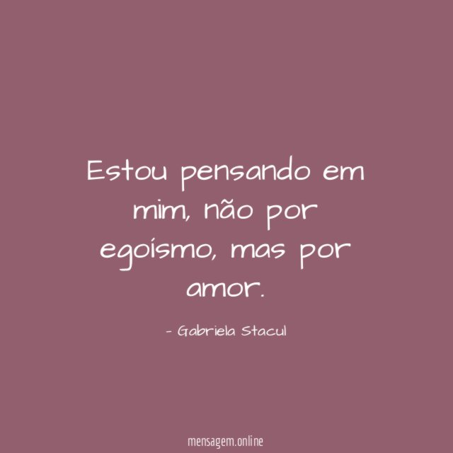 Estou pensando em mim