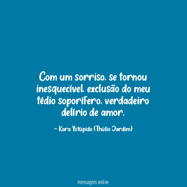 Com um sorriso