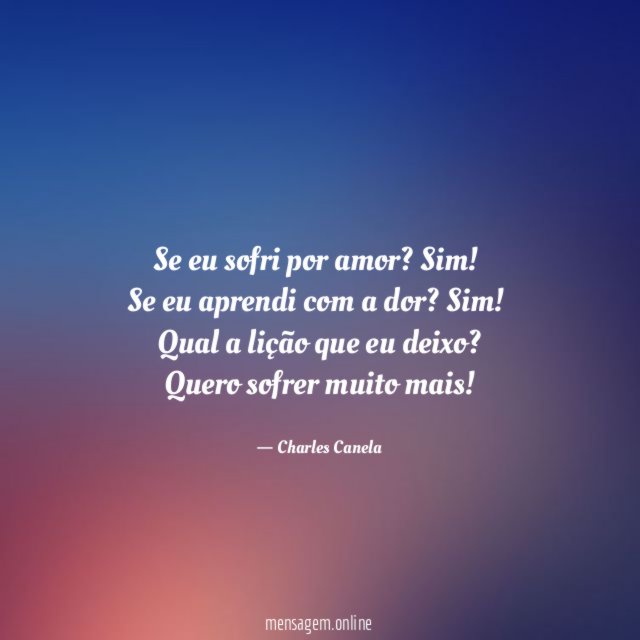 Se eu sofri por amor