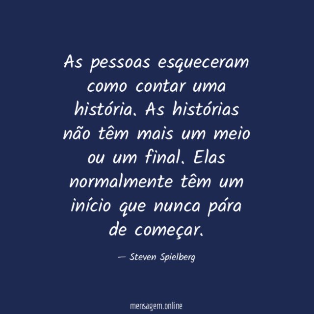 As pessoas esqueceram como contar uma história