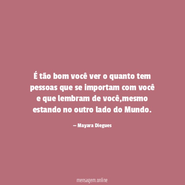 É tão bom você ver o quanto tem