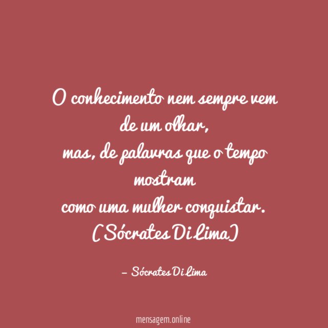 O conhecimento nem sempre vem de um olhar