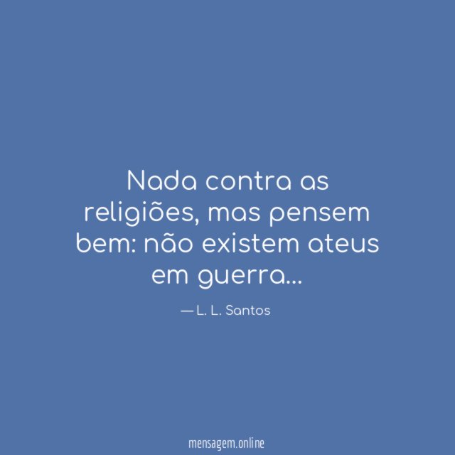 Nada contra as religiões