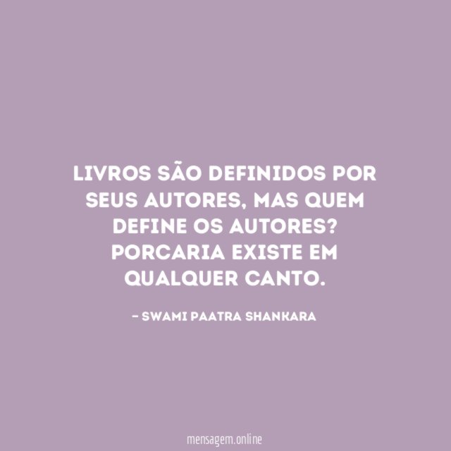 Livros são definidos por seus autores