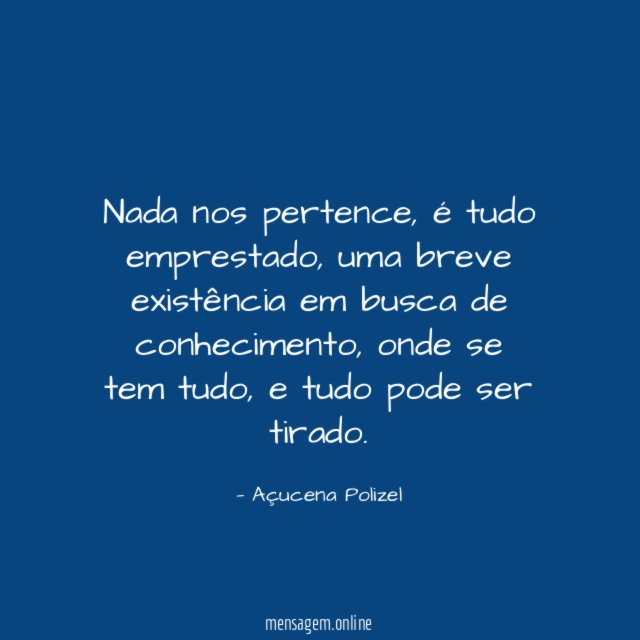 Nada nos pertence