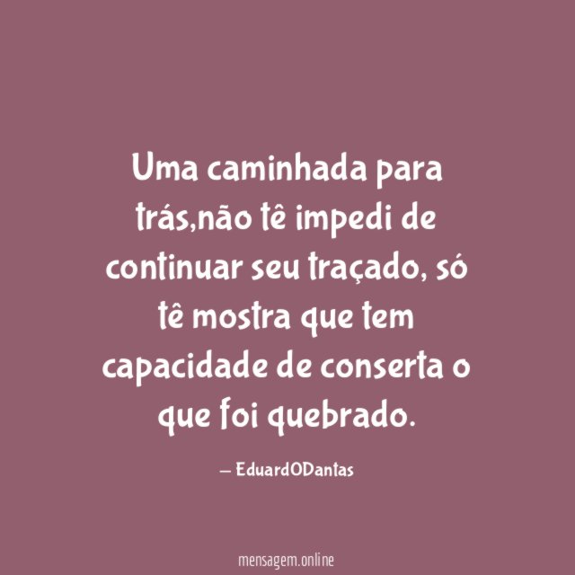 Uma caminhada para trás