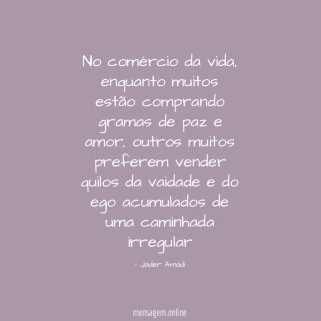 No comércio da vida
