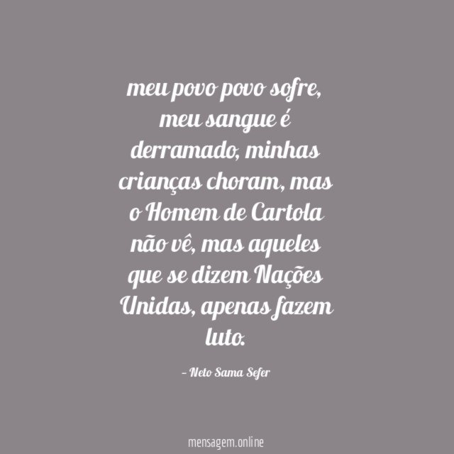 meu povo povo sofre