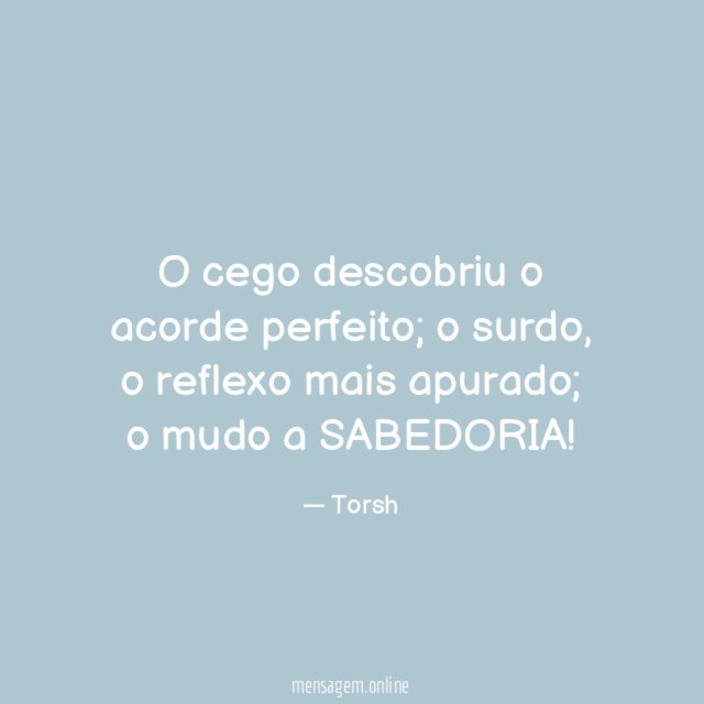 O cego descobriu o acorde perfeito