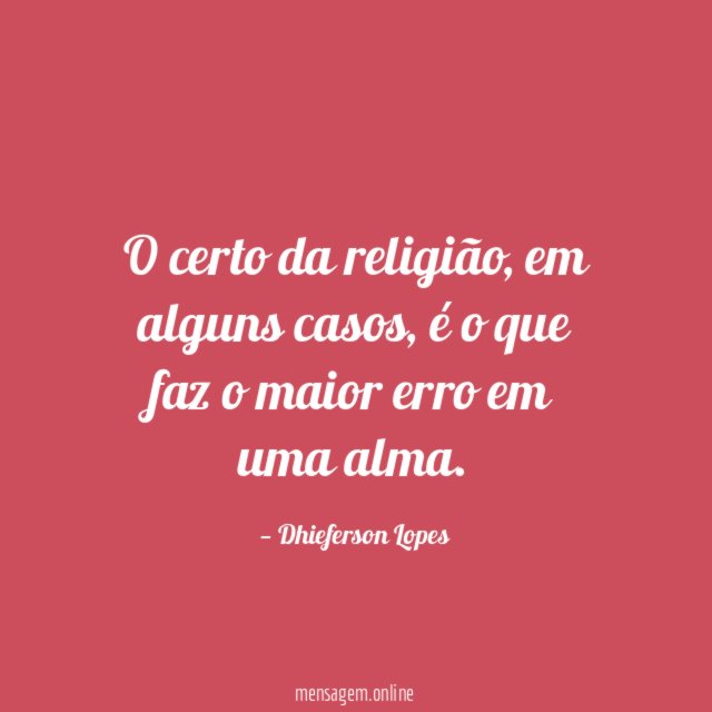 O certo da religião