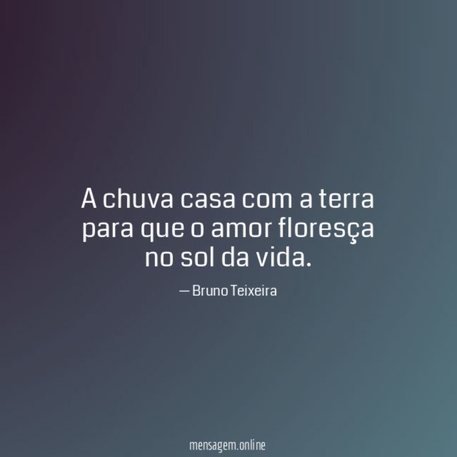 A chuva casa com a terra para que