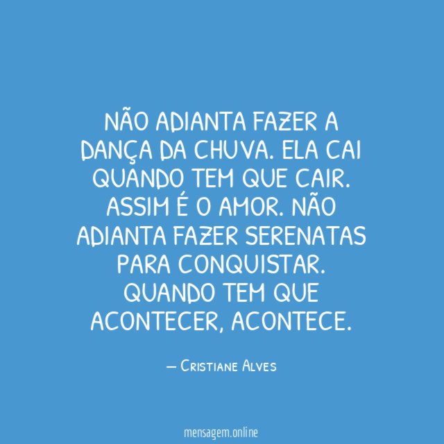 Não adianta fazer a dança da chuva