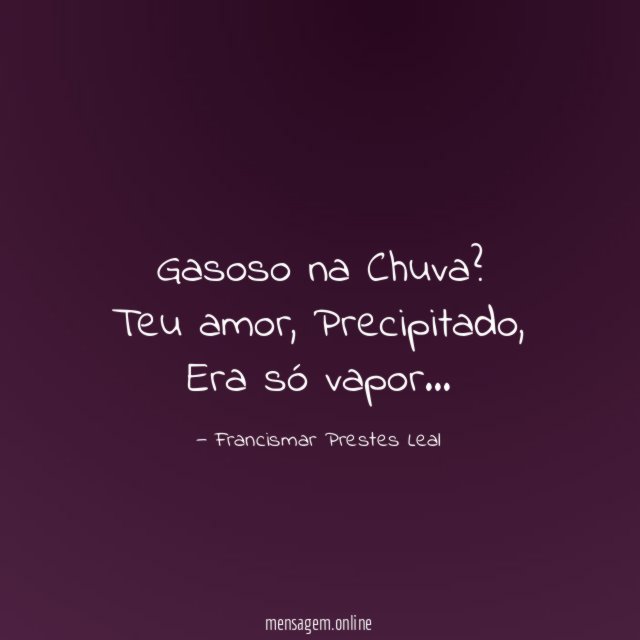 Gasoso na Chuva?