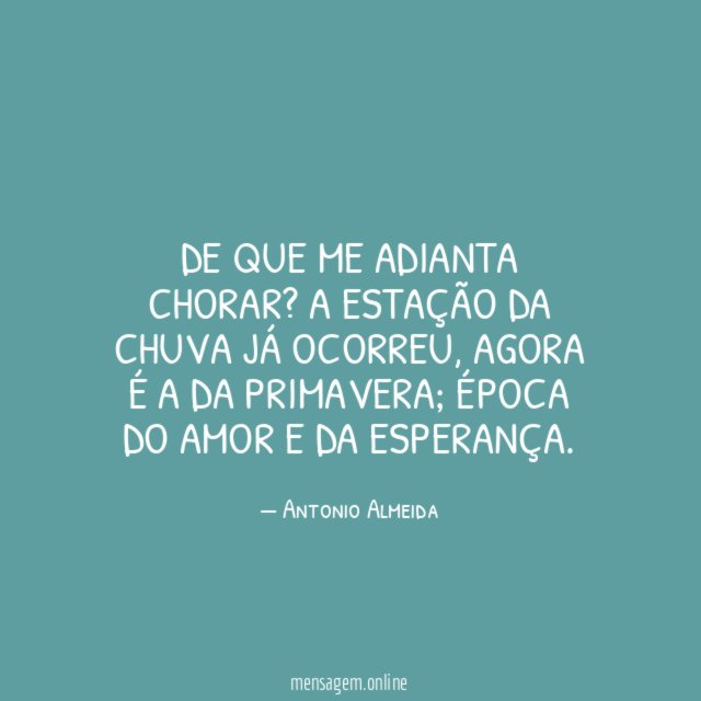 De que me adianta chorar