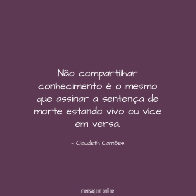 Não compartilhar conhecimento é o mesmo que assinar