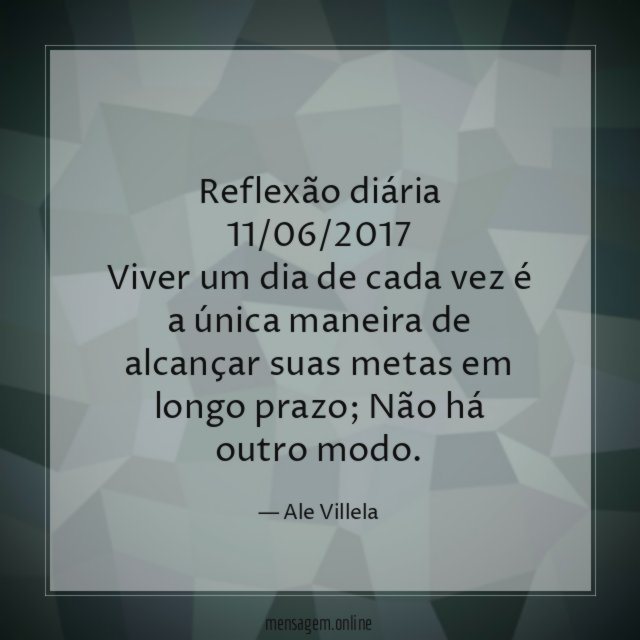 Reflexão diária 11/06/2017