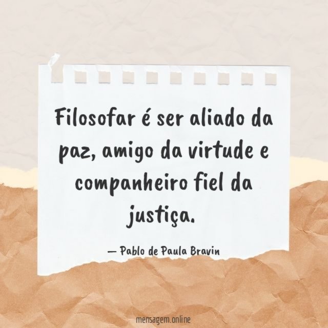 Filosofar é ser aliado da paz