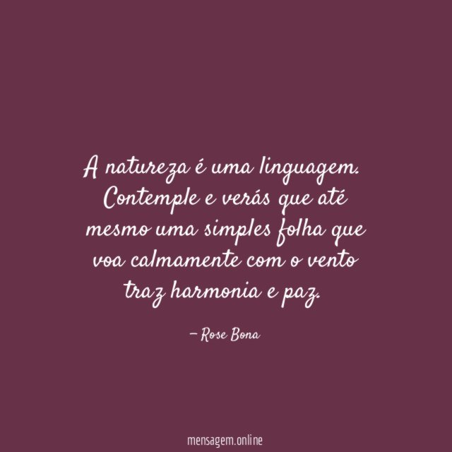 A natureza é uma linguagem