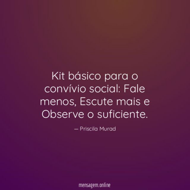Kit básico para o convívio social